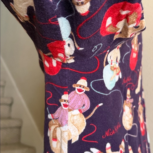 Nick & Nora Sz XXL 100% Cotton Purple PJ Set with Sock Monkey Print - Picture 5 of 16